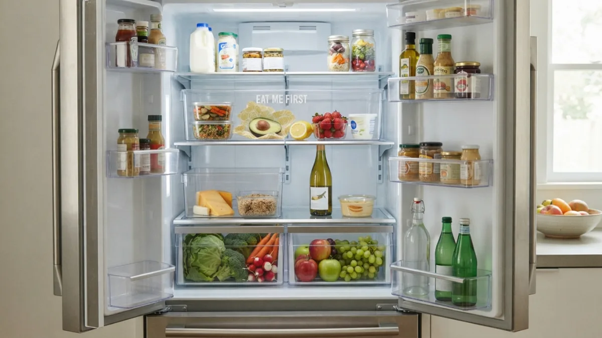 Fridge Organization for Less Food Waste Zones, “Eat Me First” Bins, and Labeling