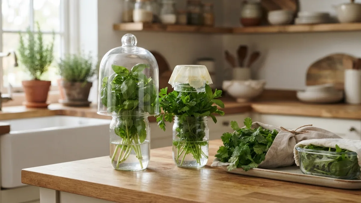 How to Store Fresh Herbs and Greens So They Last Longer (Without Plastic Bags)