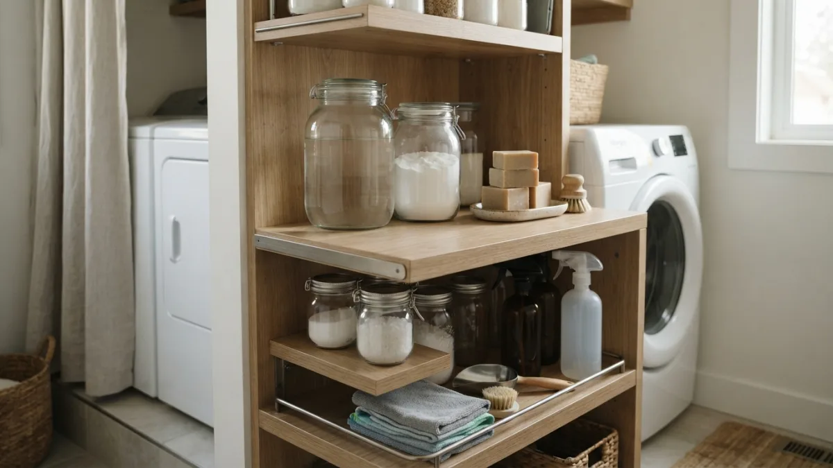 Small-Space Storage Ideas for Bulk Cleaning Ingredients (Vinegar, Soda, Soap Bars)
