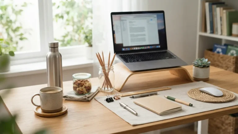 Zero-Waste Office Desk Setup Stationery, Snacks, and Coffee Without Overflowing Bins